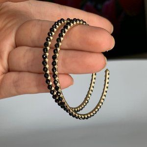 Kendra Scott Black Beaded Birdie Hoop Earrings